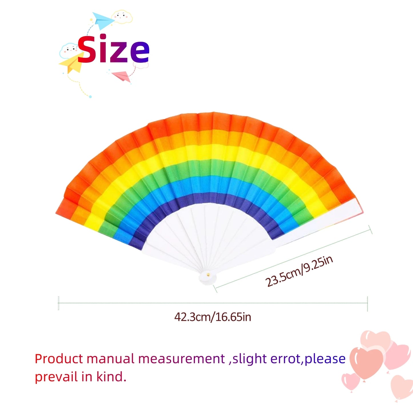 12pcs 7 inch rainbow folding fan fabric craft fan dance props wedding party set decoration cool fan