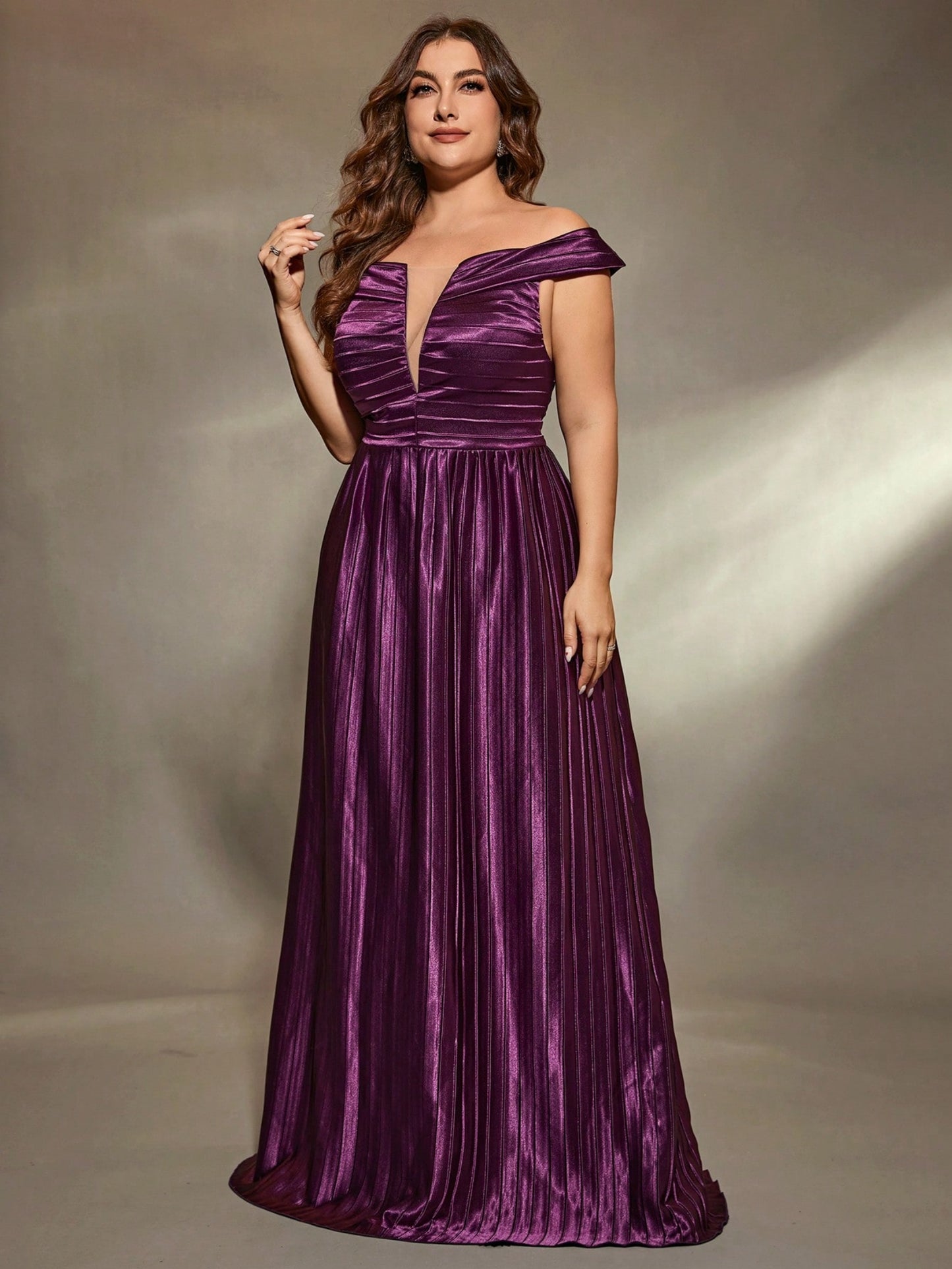One Shoulder Small Deep V Pleated Bridesmaid Sisterhood Gowns Dresses Wedding High Waist Flounce Simple Long Prom Evening Gowns