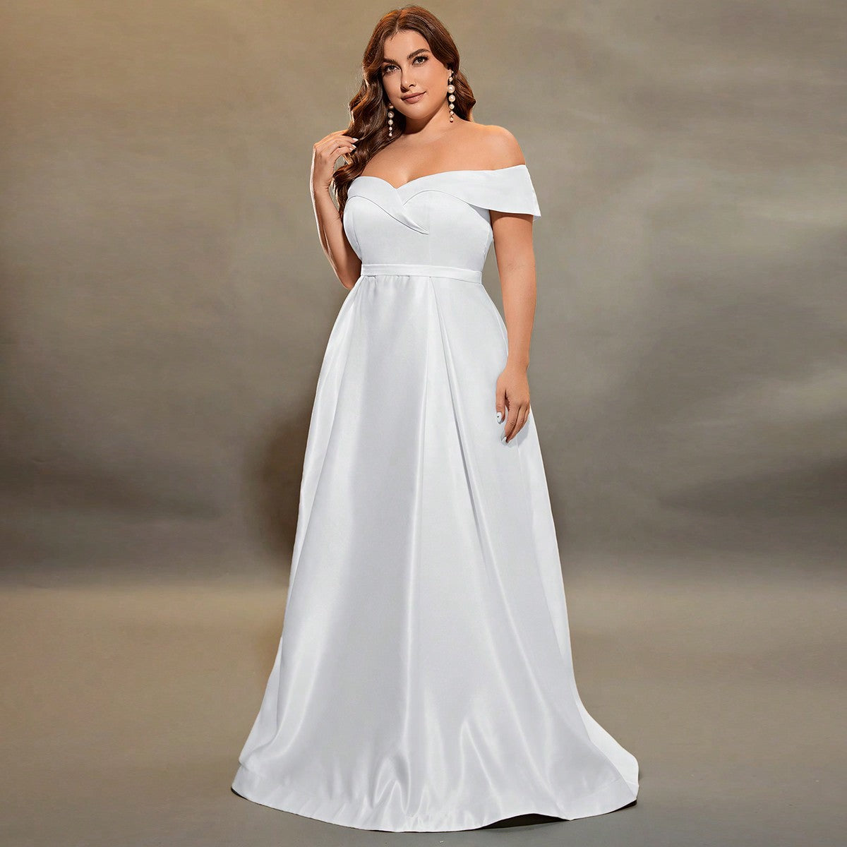 New Light Wedding Satin One Shoulder High Waist Evening Simple Hepburn Style Bridesmaid Banquet Sisters Dresses