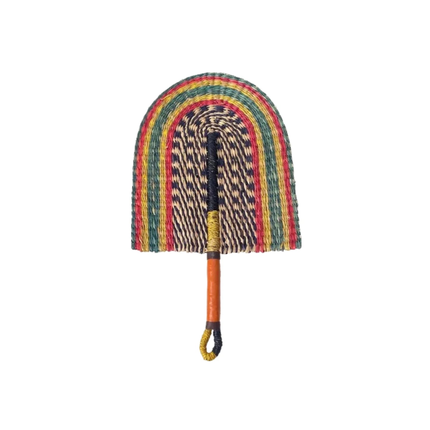 1pcs Small Seagrass Weaving Fan West African Bolga Wall Decorative Fan Home Background Wall Decor Daily Summer Hand Crank Fan