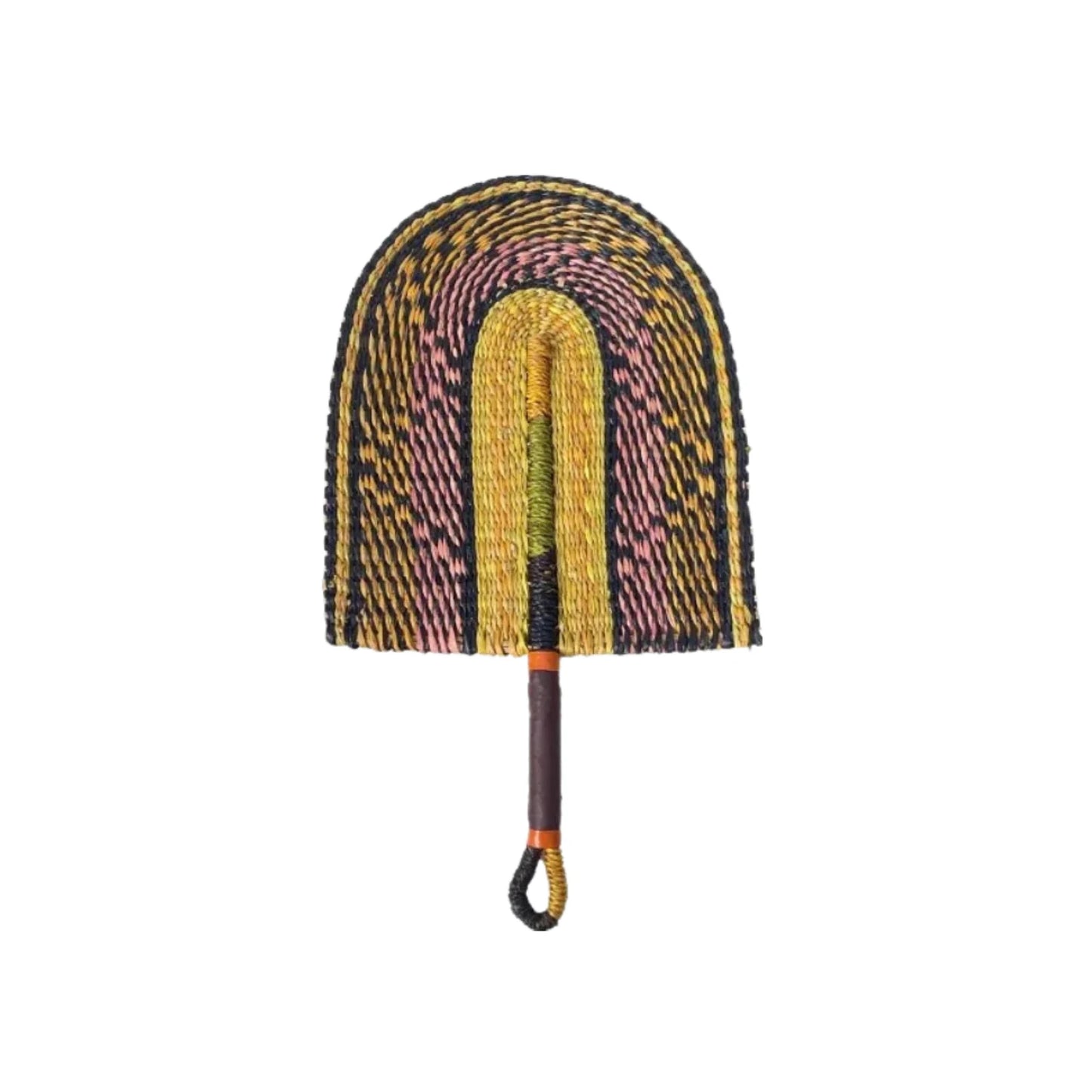 1pcs Small Seagrass Weaving Fan West African Bolga Wall Decorative Fan Home Background Wall Decor Daily Summer Hand Crank Fan