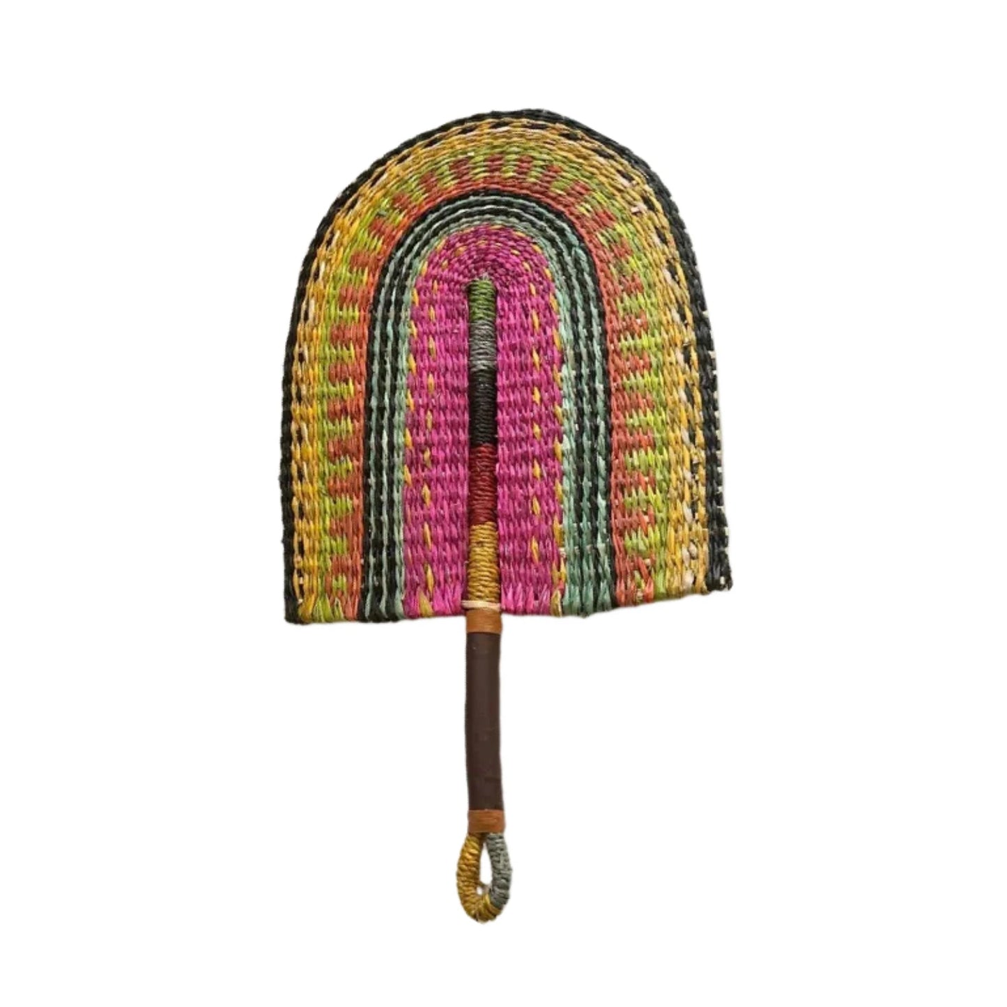 1pcs Small Seagrass Weaving Fan West African Bolga Wall Decorative Fan Home Background Wall Decor Daily Summer Hand Crank Fan