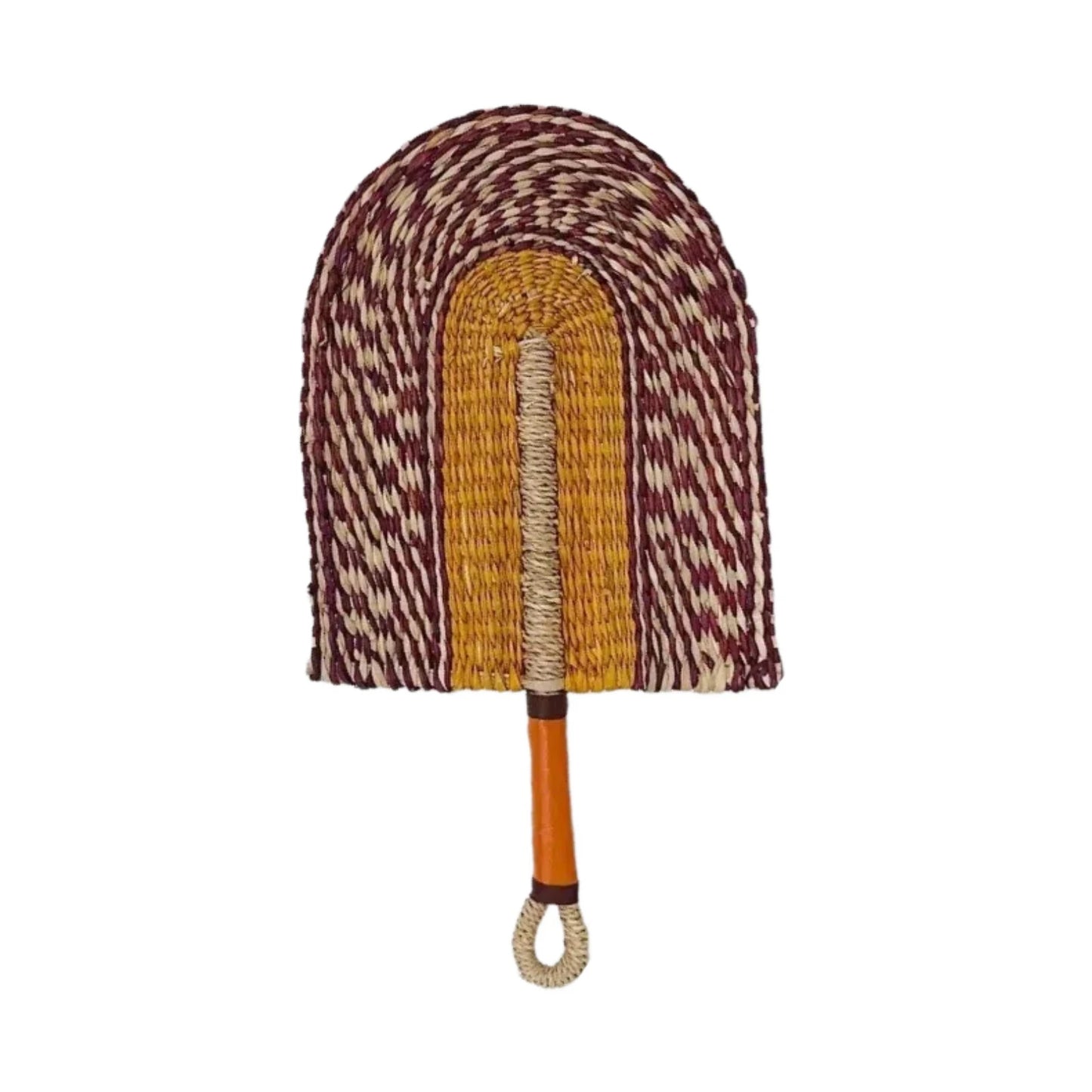1pcs Small Seagrass Weaving Fan West African Bolga Wall Decorative Fan Home Background Wall Decor Daily Summer Hand Crank Fan