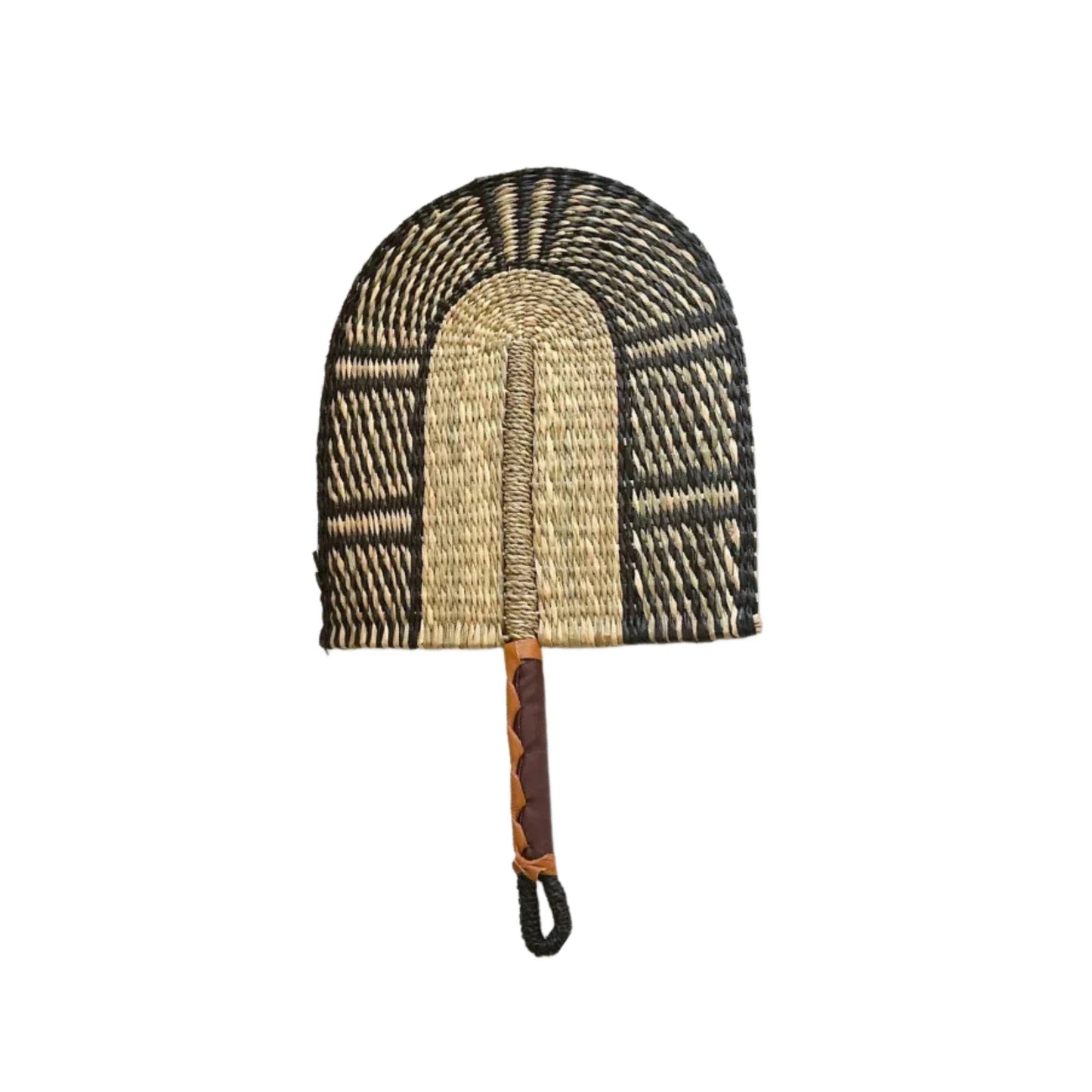 1pcs Small Seagrass Weaving Fan West African Bolga Wall Decorative Fan Home Background Wall Decor Daily Summer Hand Crank Fan