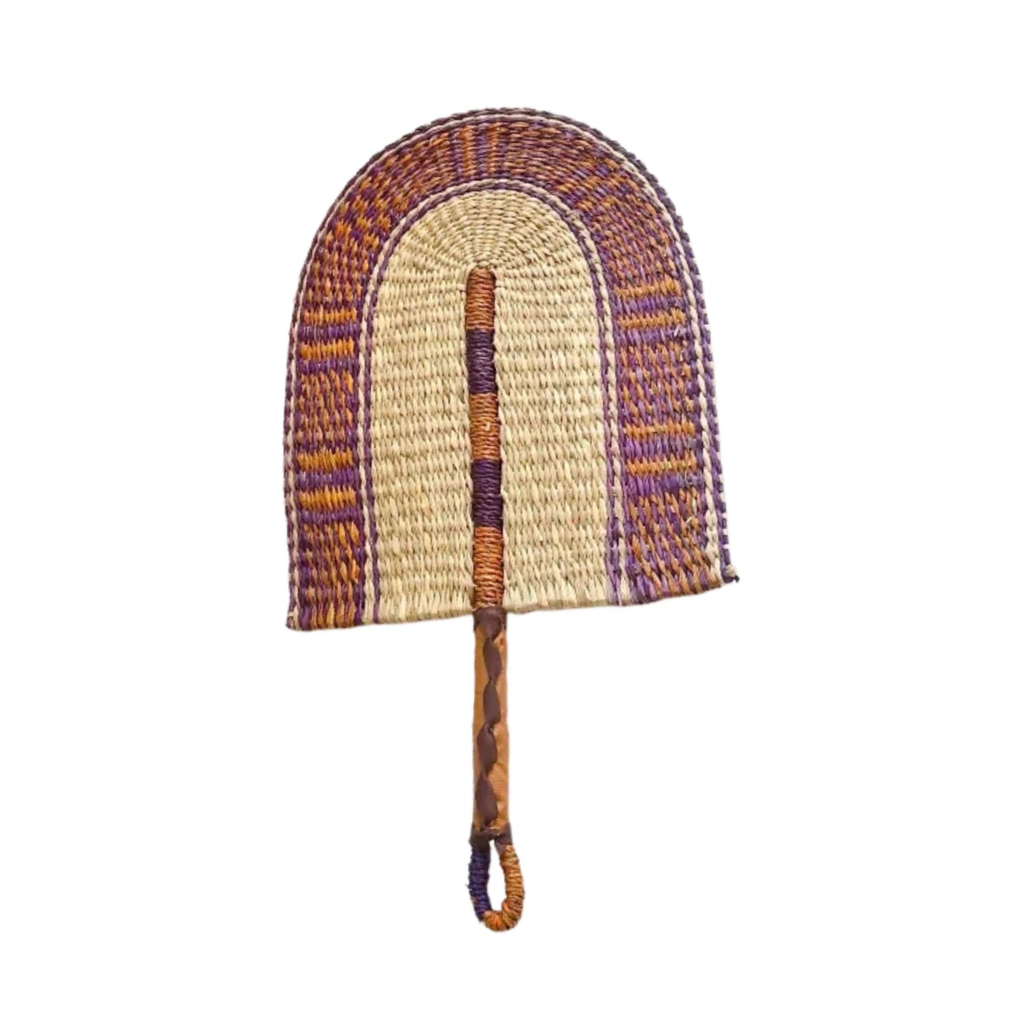 1pcs Small Seagrass Weaving Fan West African Bolga Wall Decorative Fan Home Background Wall Decor Daily Summer Hand Crank Fan