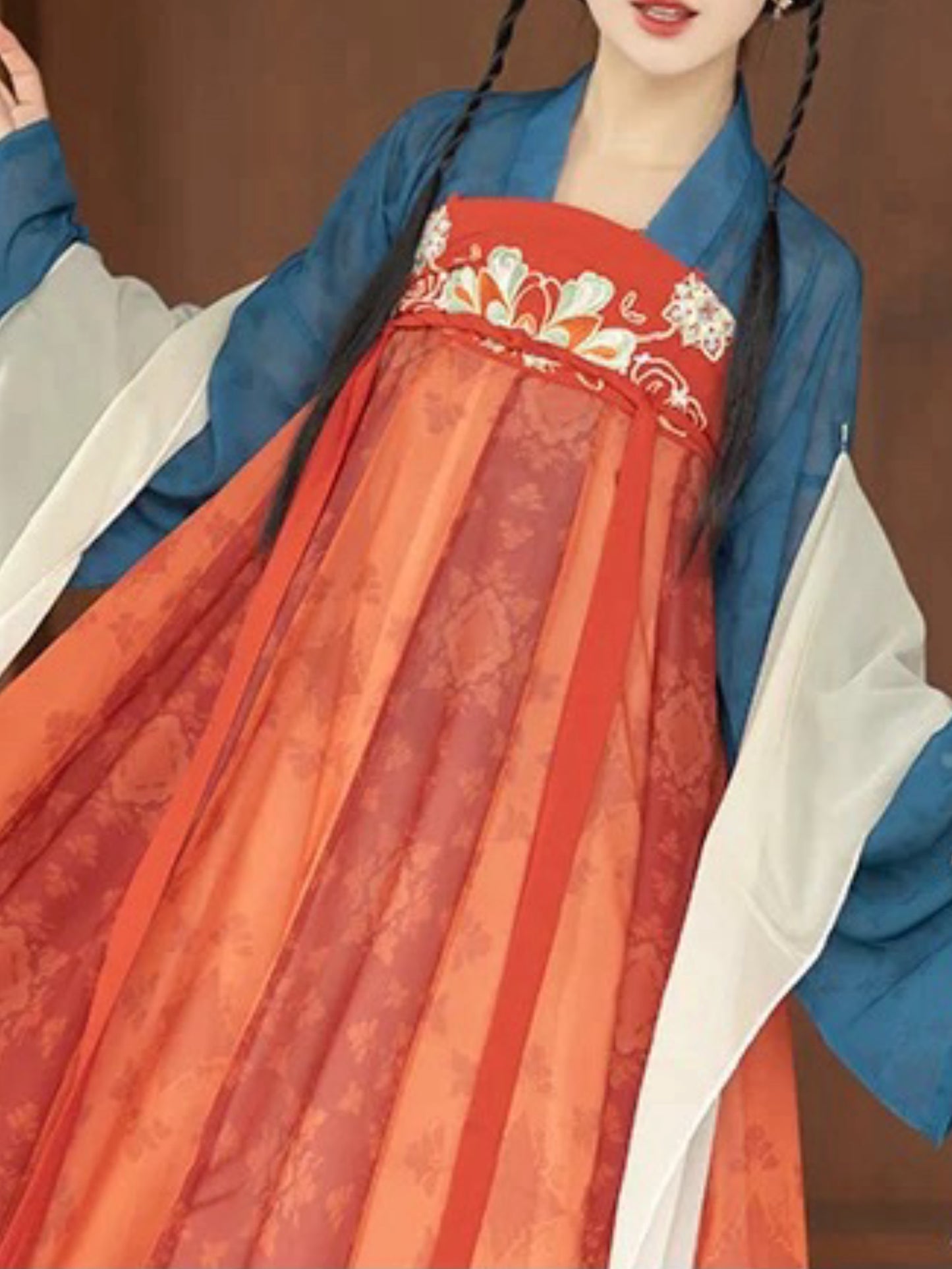 Tang Hanbok Women Reconstructed Collar Top Shirt Chest Skirt Palazzo Suit
