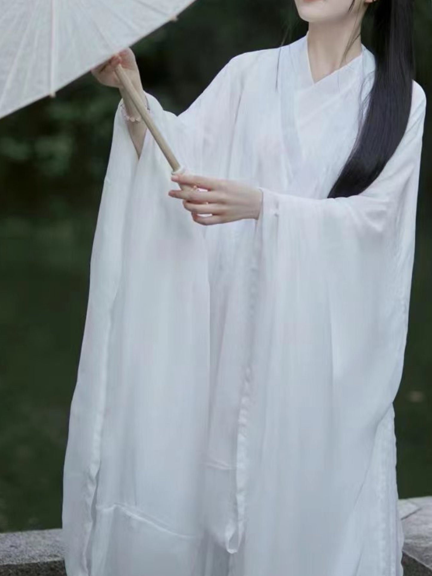 Wei Jin style martial arts style ancient costume wide-sleeved flow fairy dress white super fairy floating Qi waist jacket skirt female