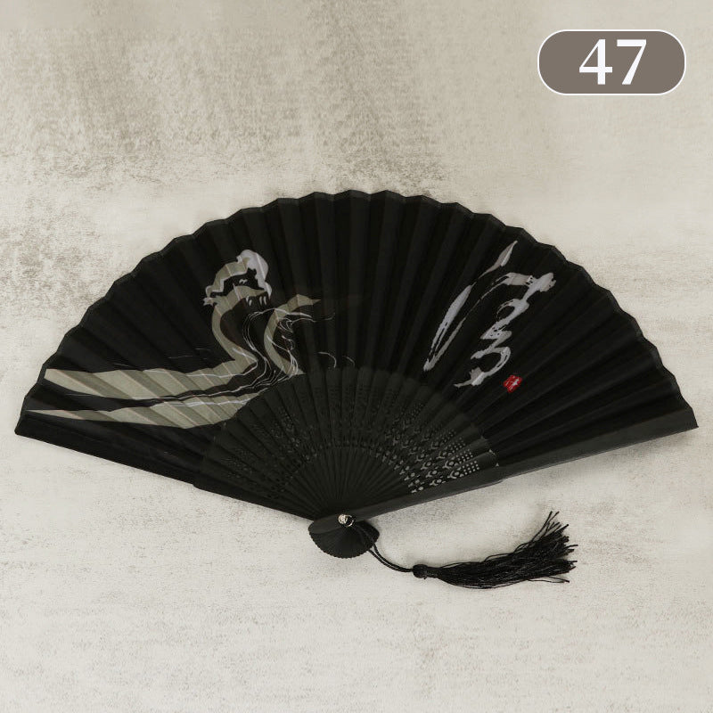 10pcs ancient style folding fan craft gift fans, Japanese Hanfu dance fans, portable silk fabric female fans