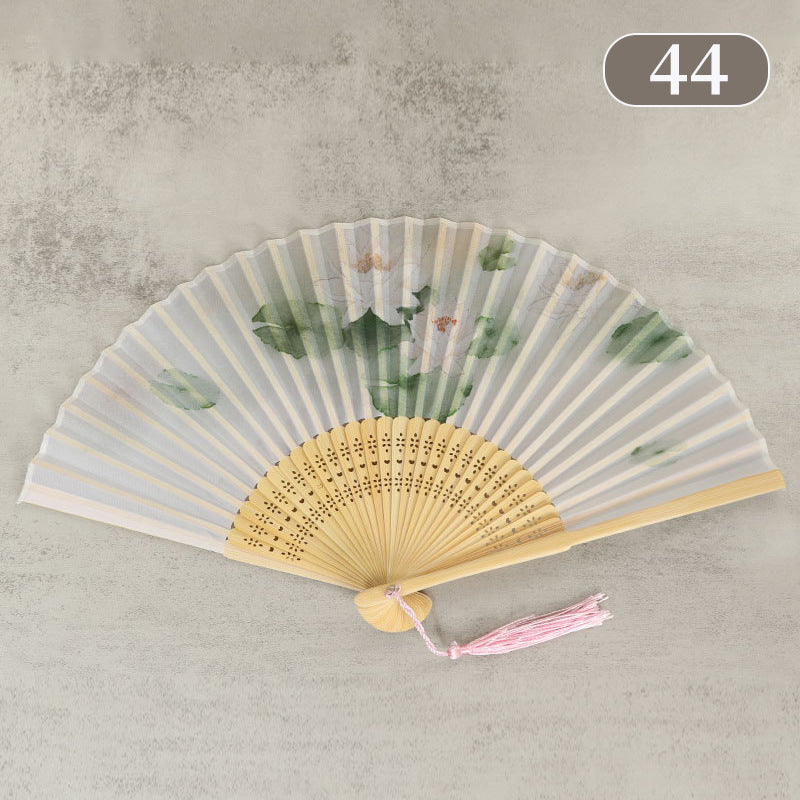 10pcs ancient style folding fan craft gift fans, Japanese Hanfu dance fans, portable silk fabric female fans