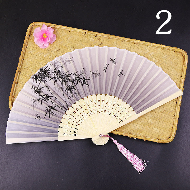 10pcs ancient style folding fan craft gift fans, Japanese Hanfu dance fans, portable silk fabric female fans
