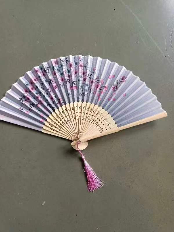 10pcs ancient style folding fan craft gift fans, Japanese Hanfu dance fans, portable silk fabric female fans