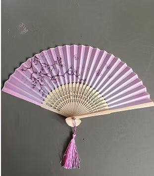 10pcs ancient style folding fan craft gift fans, Japanese Hanfu dance fans, portable silk fabric female fans