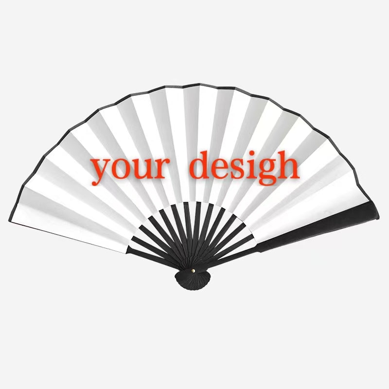 10pcs Chinese style advertising fans Ancient style silk cloth 8-inch folding fan Custom carved folding fan Bar Tiodi China-Chic men's fan