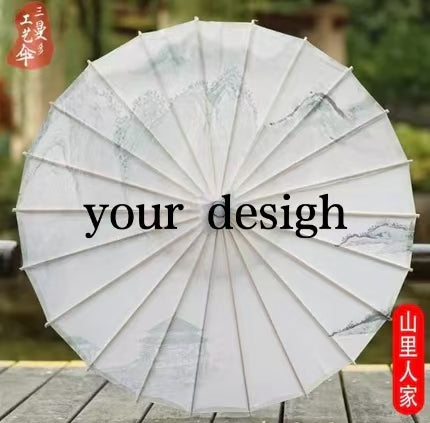 1pcs antique style modified oil paper umbrella, ink wash cloth umbrella, Chinese style wedding decoration umbrella, ancient costume Hanfu photography, classical dance umbrella, prop umbrella