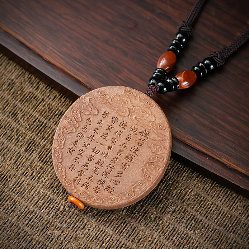 Natural Ancient Dharma Harmony Fragrance Brand Car Pendant, Safe Prajna Heart Sutra Portable Accessories, Aromatherapy Pendant