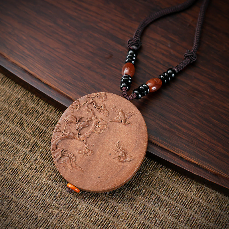 Natural Ancient Dharma Harmony Fragrance Brand Car Pendant, Safe Prajna Heart Sutra Portable Accessories, Aromatherapy Pendant