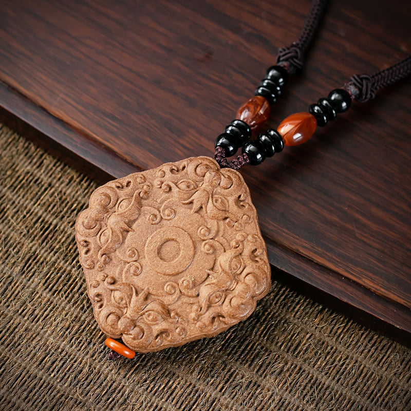 Natural Ancient Dharma Harmony Fragrance Brand Car Pendant, Safe Prajna Heart Sutra Portable Accessories, Aromatherapy Pendant