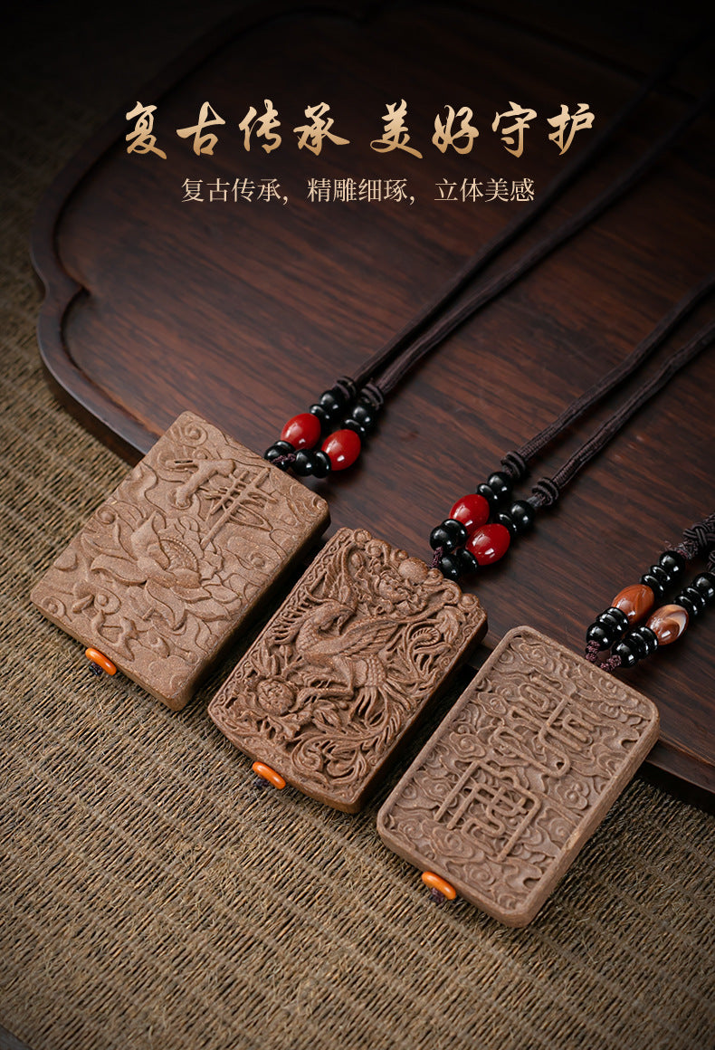 Natural Ancient Dharma Harmony Fragrance Brand Car Pendant, Safe Prajna Heart Sutra Portable Accessories, Aromatherapy Pendant