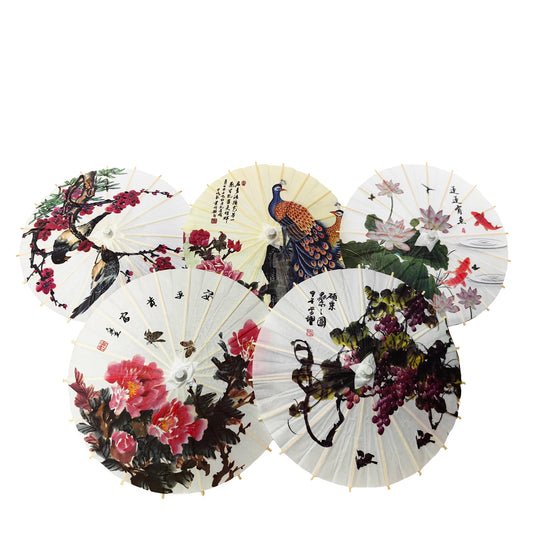 10pcs 40cm Small Oil Paper Umbrellas | Mini Decorative Umbrellas for Parties & Events