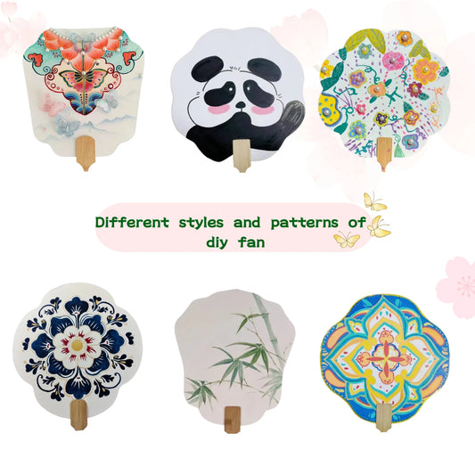 10pcs Empty white cardboard fan DIY painting inscription wedding travel festival party party set decoration stage props ancient