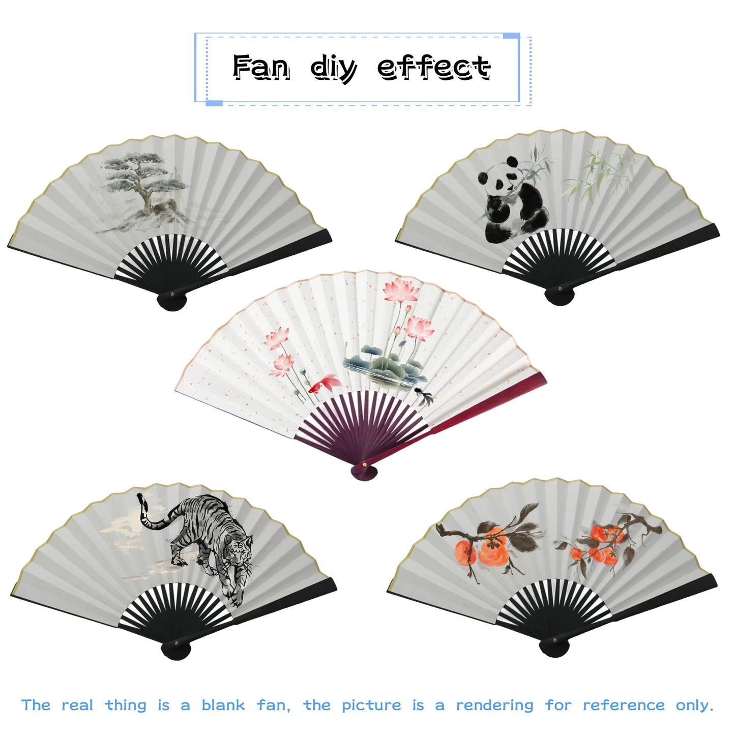 10pcs Blank Xuan Paper Folding Fan DIY | Ancient Style Calligraphy Inscription | Wedding, Travel, Memorial, Holiday, Party Gathering