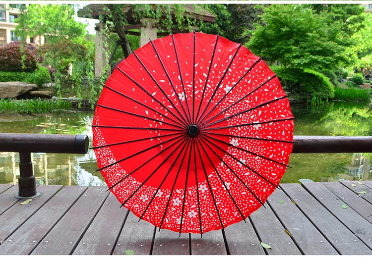 1pcsDiameter 82cm Japanese long handle oil paper umbrella studio wedding photography props ceiling decoration COS not rainproof