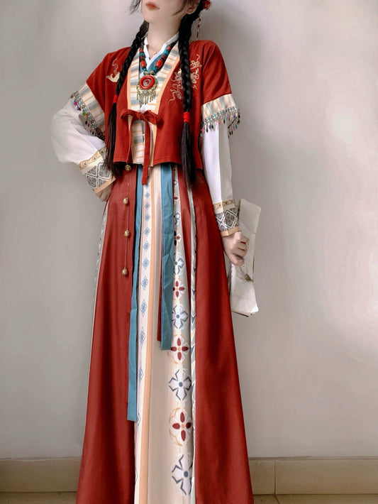 Han Element Improved Tang system Wei Jin style Tang pasted Hanbok set female