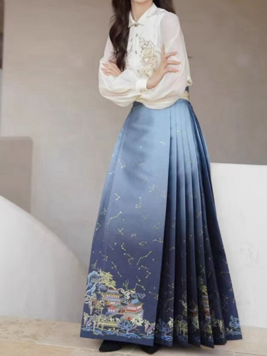 Ming system hanbok women New Chinese adult hanbok daily commuting national style shirt  skirt suit