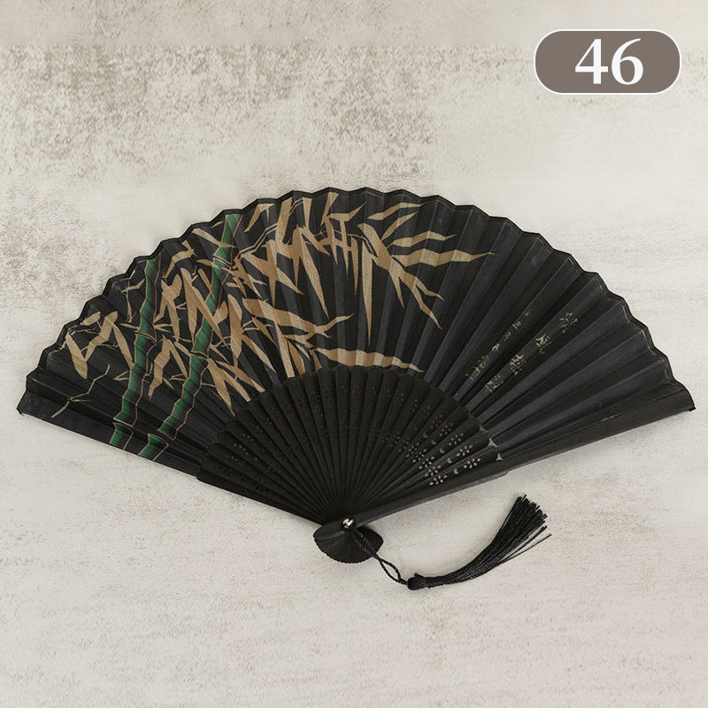 10pcs ancient style folding fan craft gift fans, Japanese Hanfu dance fans, portable silk fabric female fans
