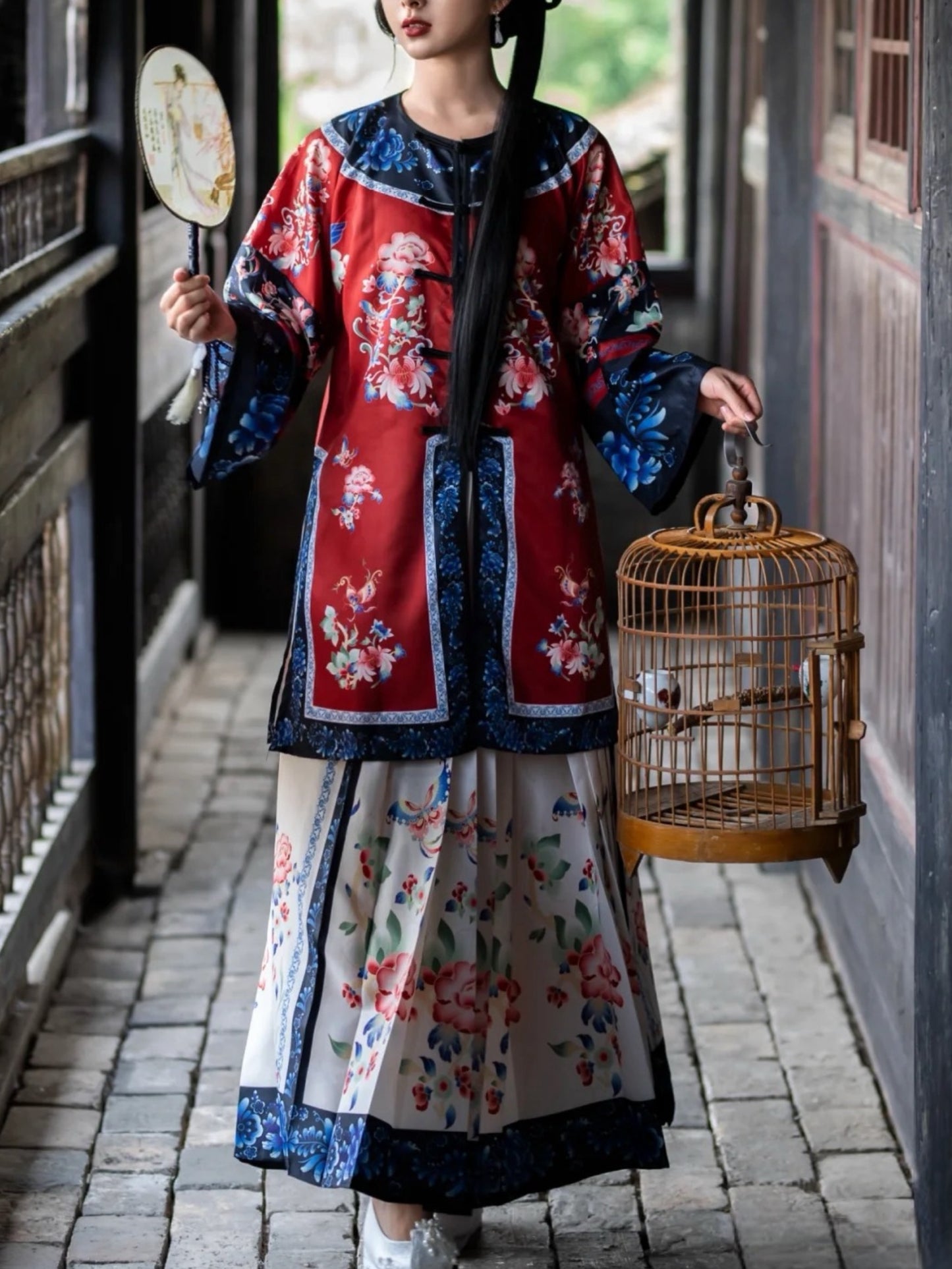 Qing Han Women New Lapel Qing Han Women's Dress Heavy Work Embroidery Qing Dynasty Dresses Heavy Work Han Clothing