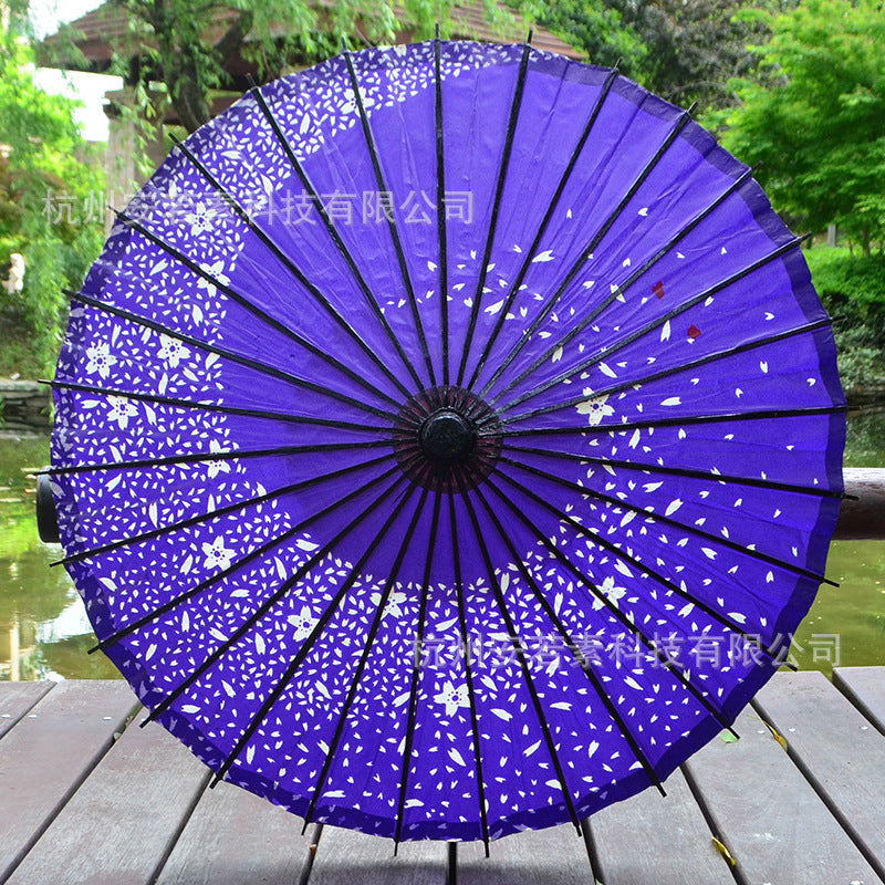 Vintage Oil Paper Umbrella with Japanese Style, Handcrafted Traditional Chinese and Japanese Restaurant Decor Umbrella
