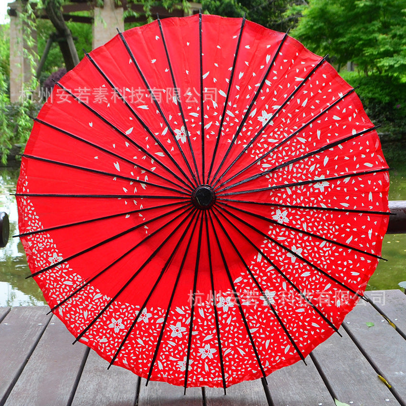 Vintage Oil Paper Umbrella with Japanese Style, Handcrafted Traditional Chinese and Japanese Restaurant Decor Umbrella