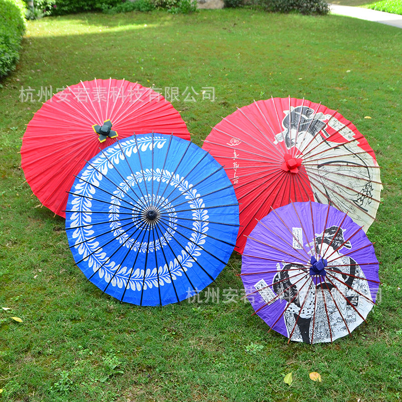 Vintage Oil Paper Umbrella with Japanese Style, Handcrafted Traditional Chinese and Japanese Restaurant Decor Umbrella