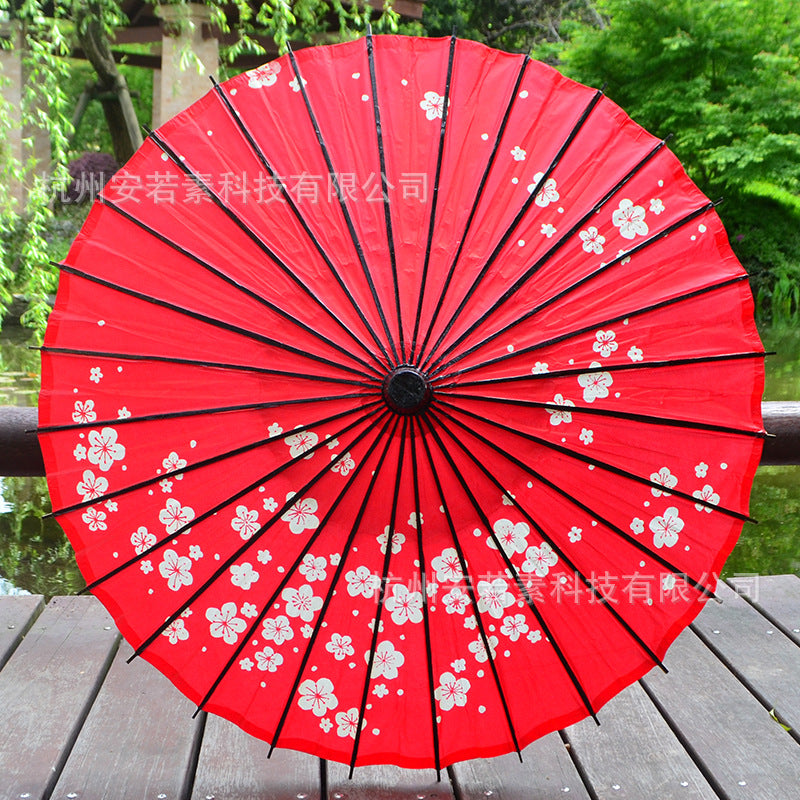 Vintage Oil Paper Umbrella with Japanese Style, Handcrafted Traditional Chinese and Japanese Restaurant Decor Umbrella