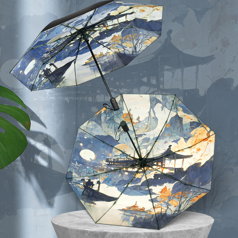 High-Value Chinese Style Umbrella, Waterproof and Sun-proof Dual-use Umbrella