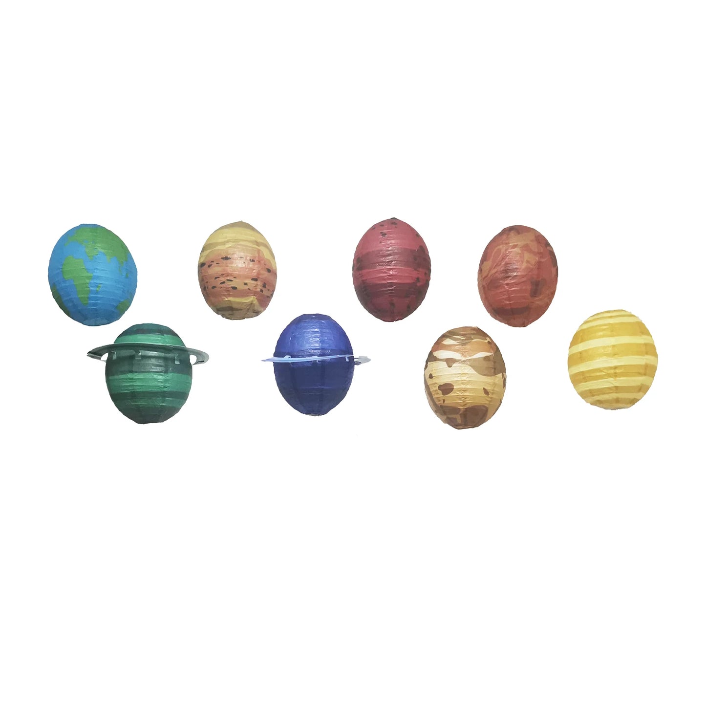 8pcs/set 25cm Planet Planets Outer Space Theme Paper Lanterns Foldable Planet Hanging Decoration Background Garden Birthday Holi