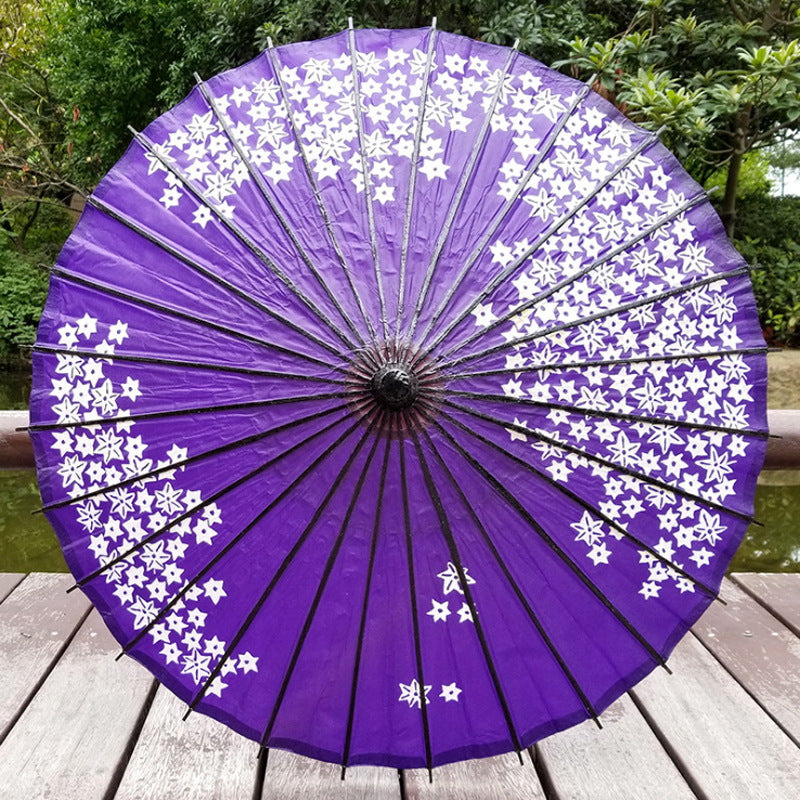 Vintage Oil Paper Umbrella with Japanese Style, Handcrafted Traditional Chinese and Japanese Restaurant Decor Umbrella