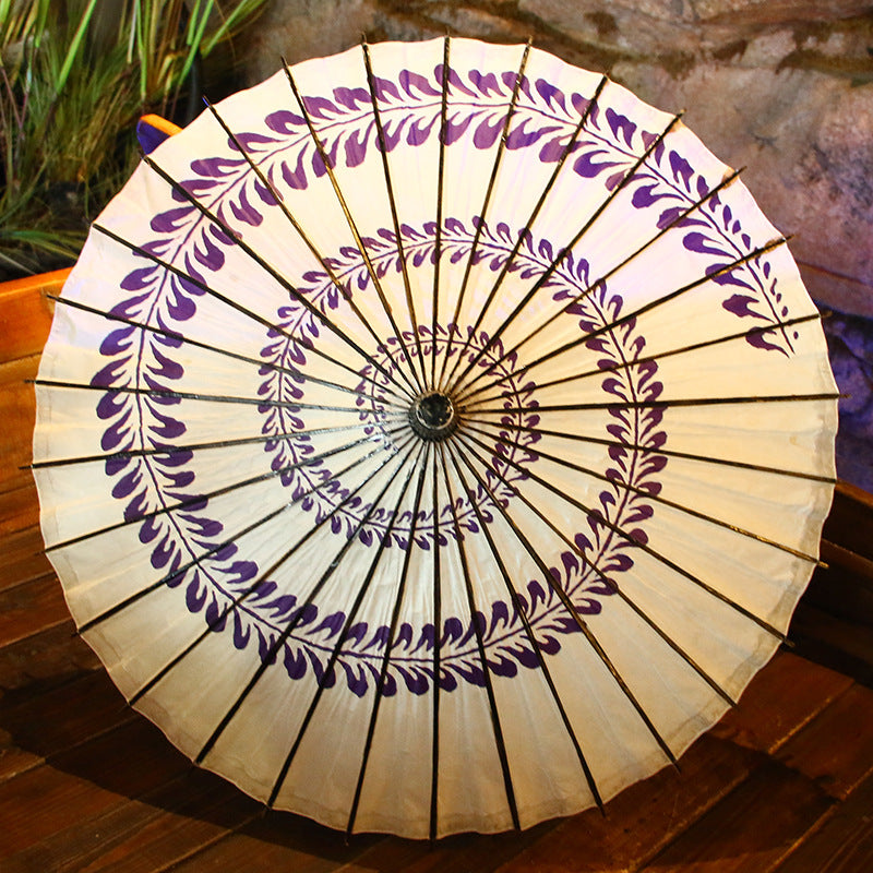 Vintage Oil Paper Umbrella with Japanese Style, Handcrafted Traditional Chinese and Japanese Restaurant Decor Umbrella