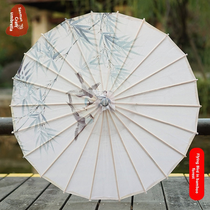 1pcs antique style modified oil paper umbrella, ink wash cloth umbrella, Chinese style wedding decoration umbrella, ancient costume Hanfu photography, classical dance umbrella, prop umbrella