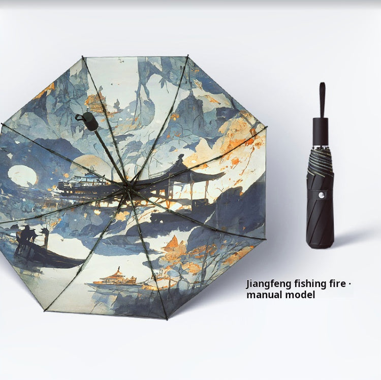 High-Value Chinese Style Umbrella, Waterproof and Sun-proof Dual-use Umbrella
