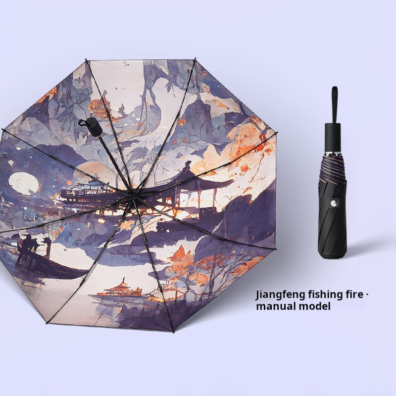 High-Value Chinese Style Umbrella, Waterproof and Sun-proof Dual-use Umbrella