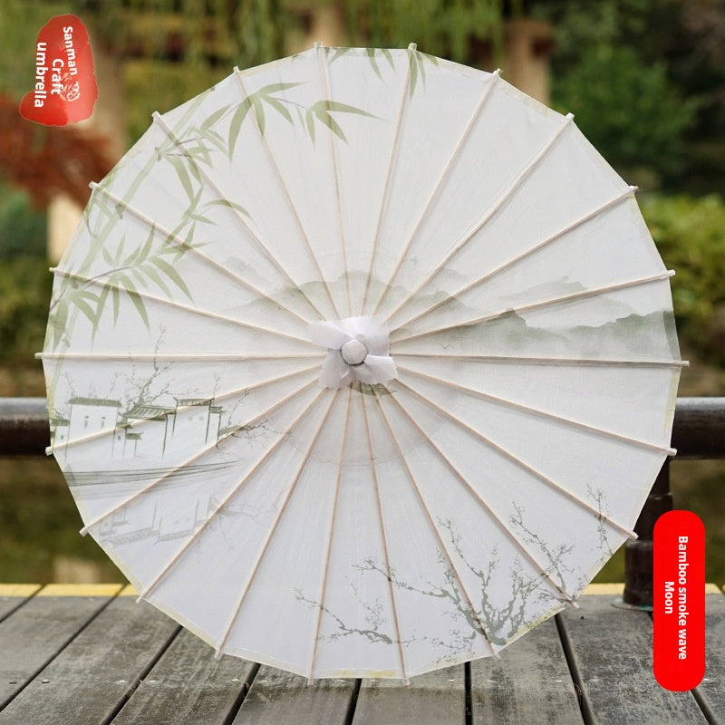 1pcs antique style modified oil paper umbrella, ink wash cloth umbrella, Chinese style wedding decoration umbrella, ancient costume Hanfu photography, classical dance umbrella, prop umbrella